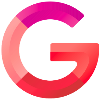 Google logo with a modern, stylized G in red and pink shades.