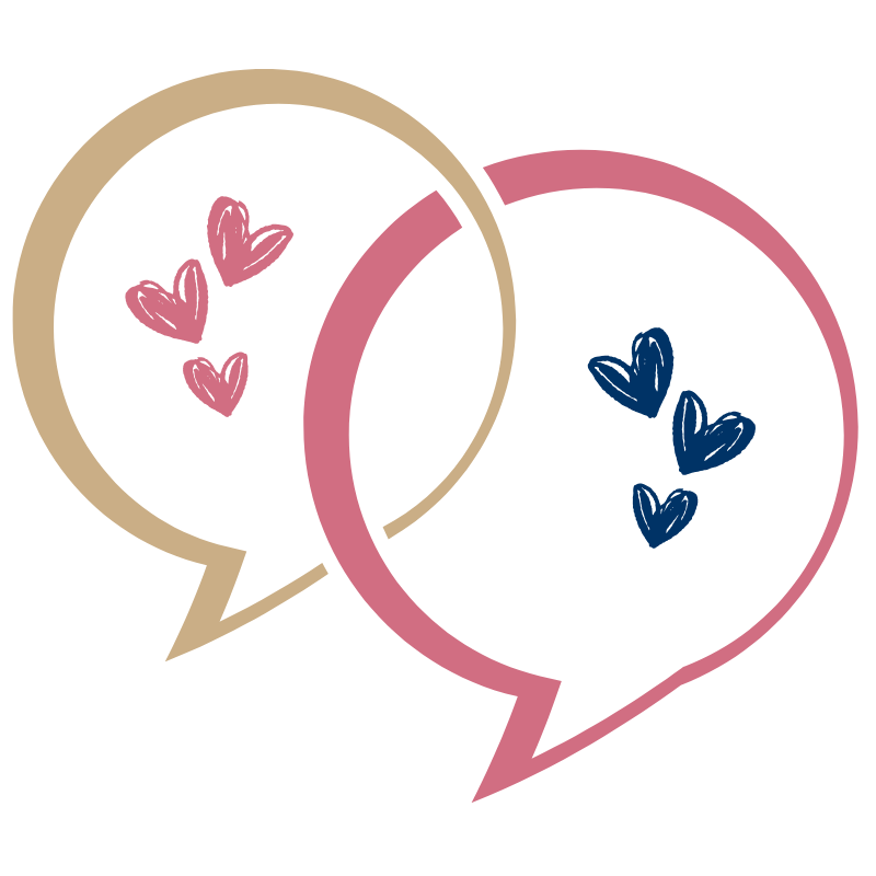 Heart and chat icon representing meaningful connections from improved dating profiles