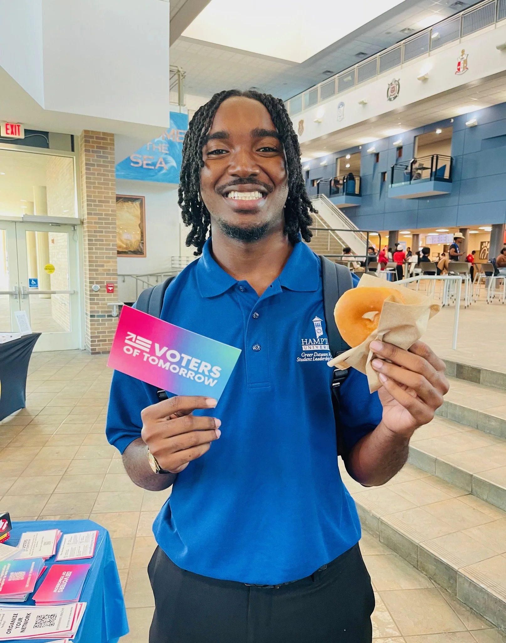Voters of Tomorrow and Donuts and Democracy voter registration event.