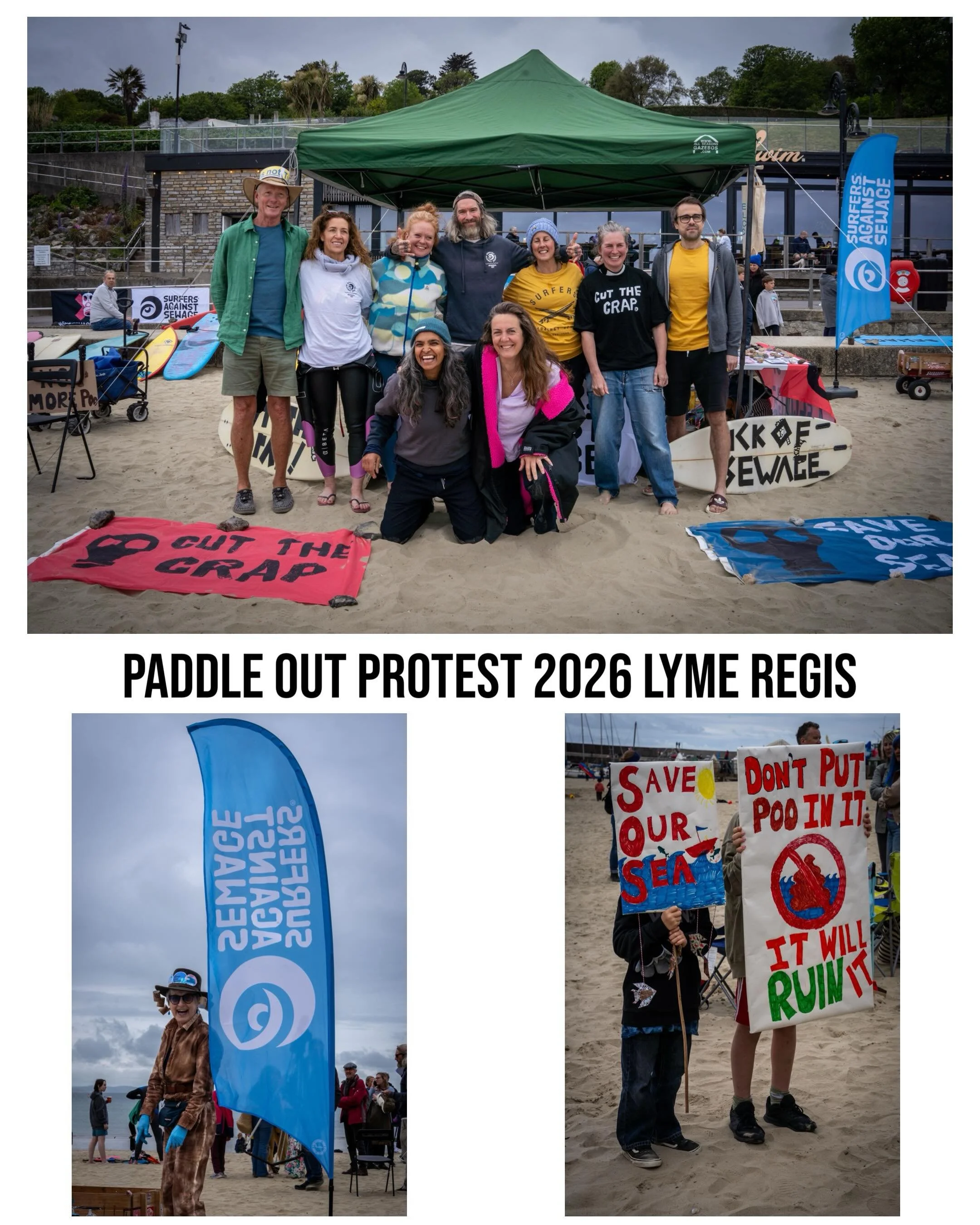 300 people in attendance at this years paddle out protest in Lyme Regis showing support for @surfersagainstsewage 

Well done to the team organising such a great event
@flow.state.bones and others 

#surfersagainstsewage
