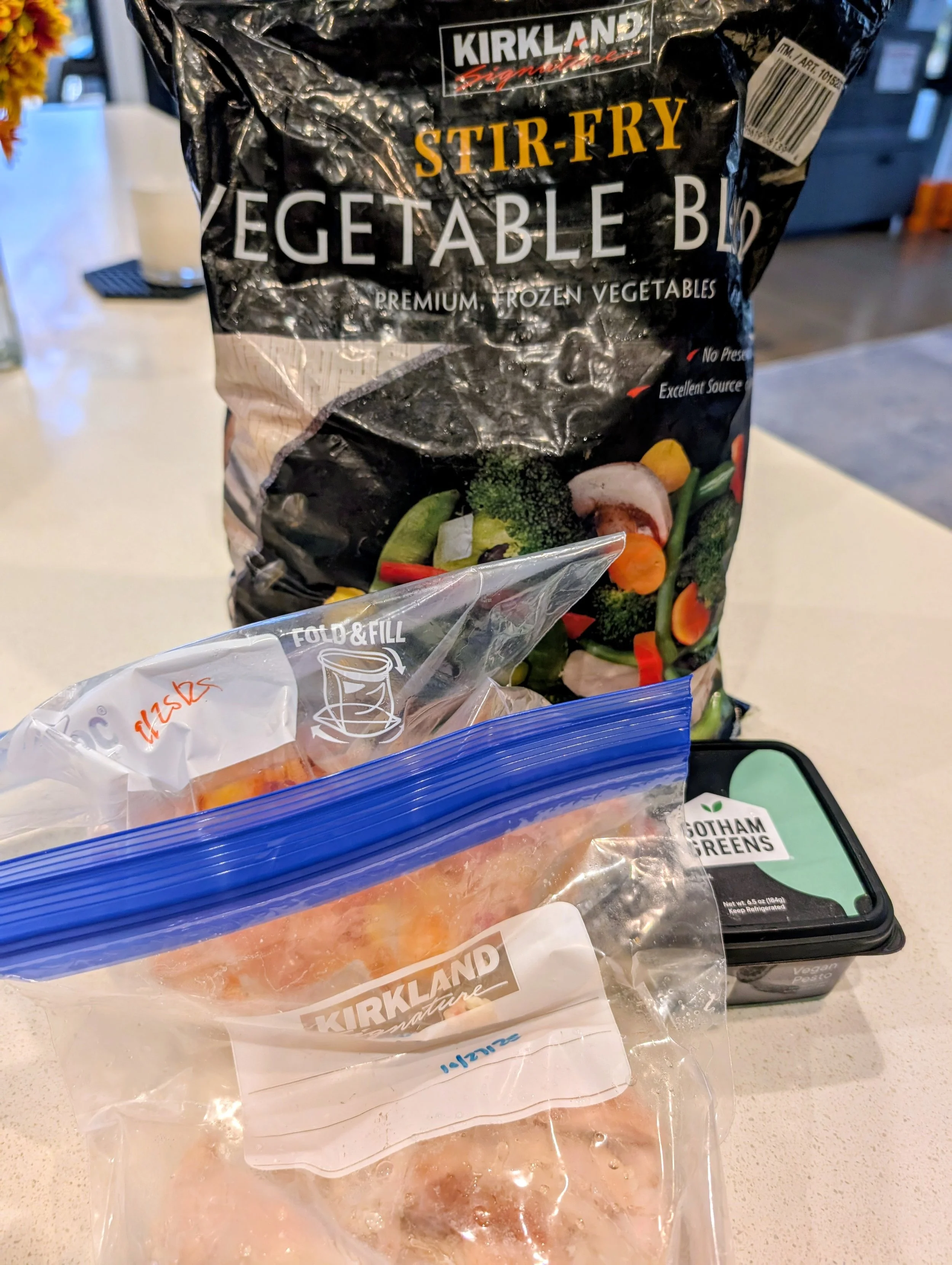  HEART Exam: Kirkland Stir Fry Vegetables with Chickpea Orzo, Pesto &amp; Pine Nuts