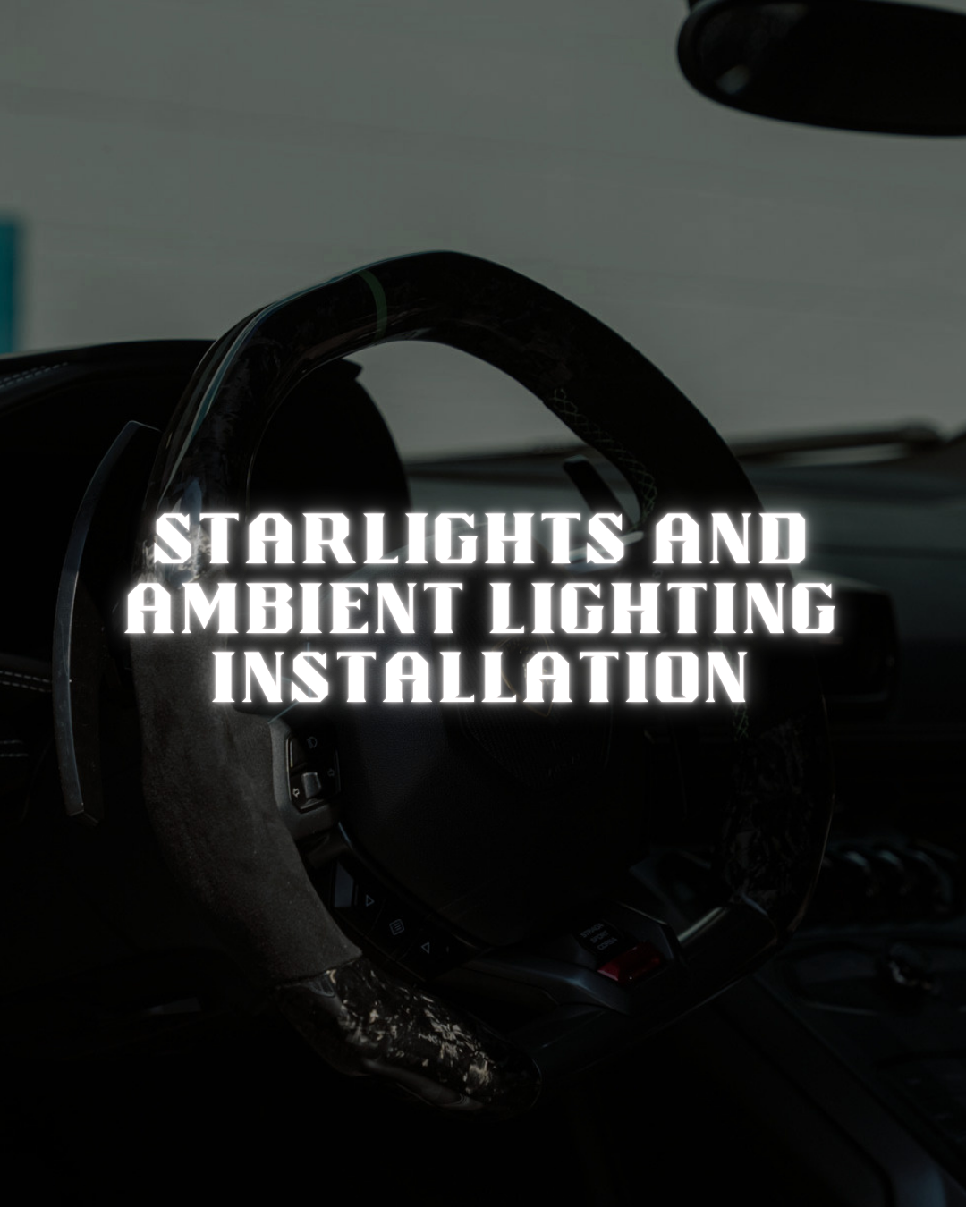 Transform the feel of your interior with a custom starlight headliner or ambient lighting. From a subtle glow to a bold display, we’ll help create the look you want.
