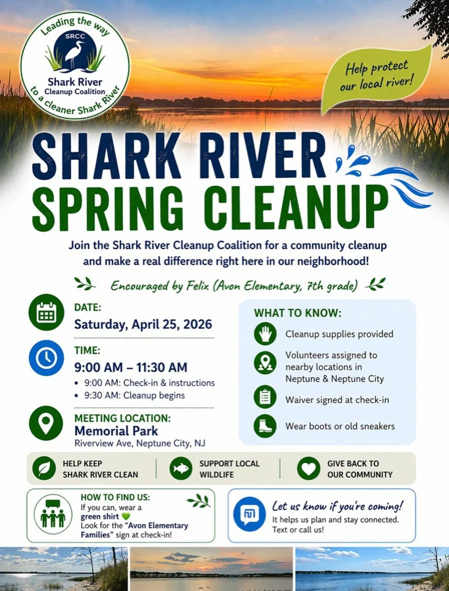 Big impact starts small 💚 *TOMORROW* Shark River Spring Cleanup April 25 | 9&ndash;11:30 AM | Memorial Park 🌊♻️