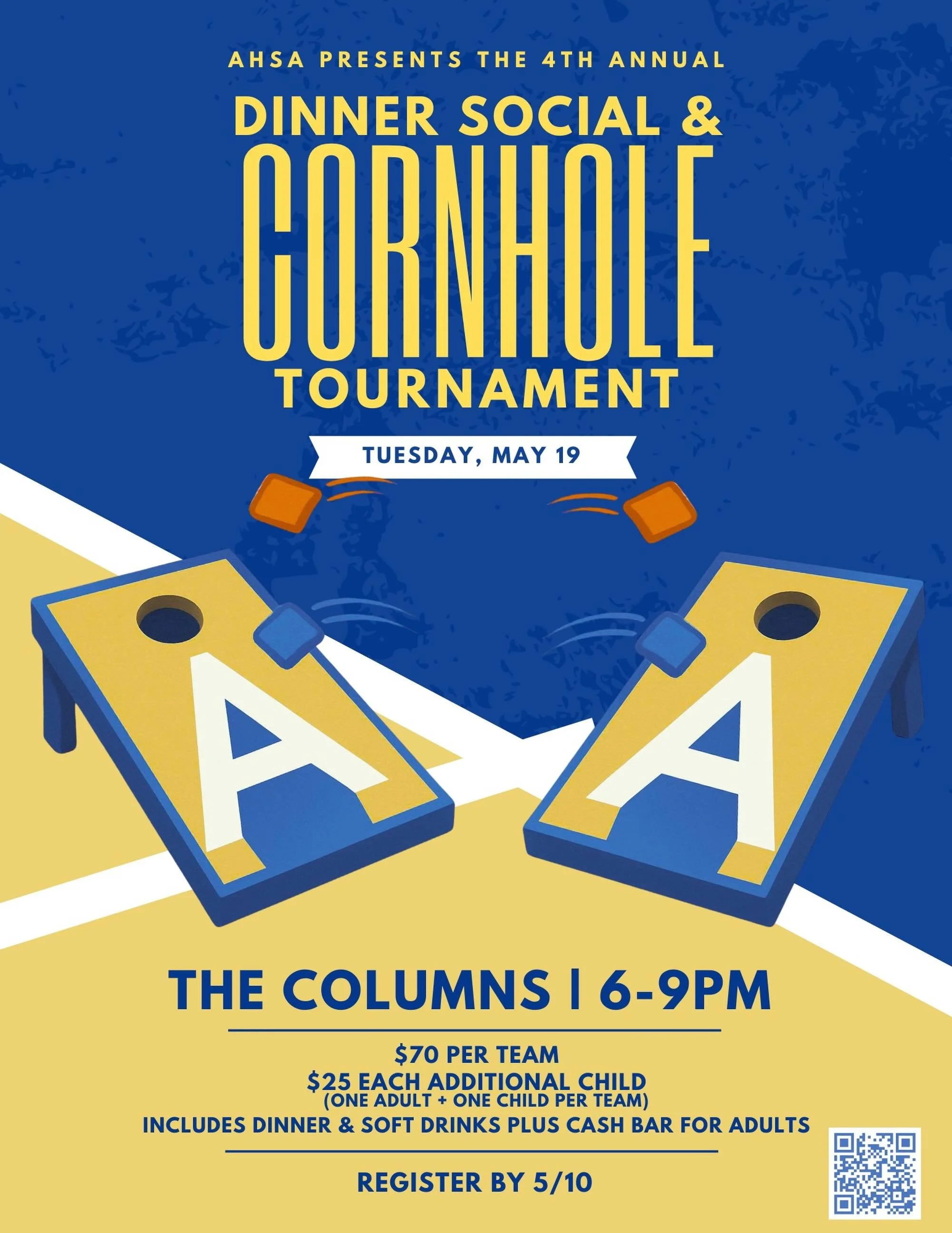 📣 LAST DAY TO SIGN UP ✨ AES Boys Cornhole Tournament &amp; Dinner!! 

📍 @columnsnj 
📅 May 19
⏰ 6&ndash;9 PM

RSVP by TONIGHT to lock in your spot! Link in Bio.