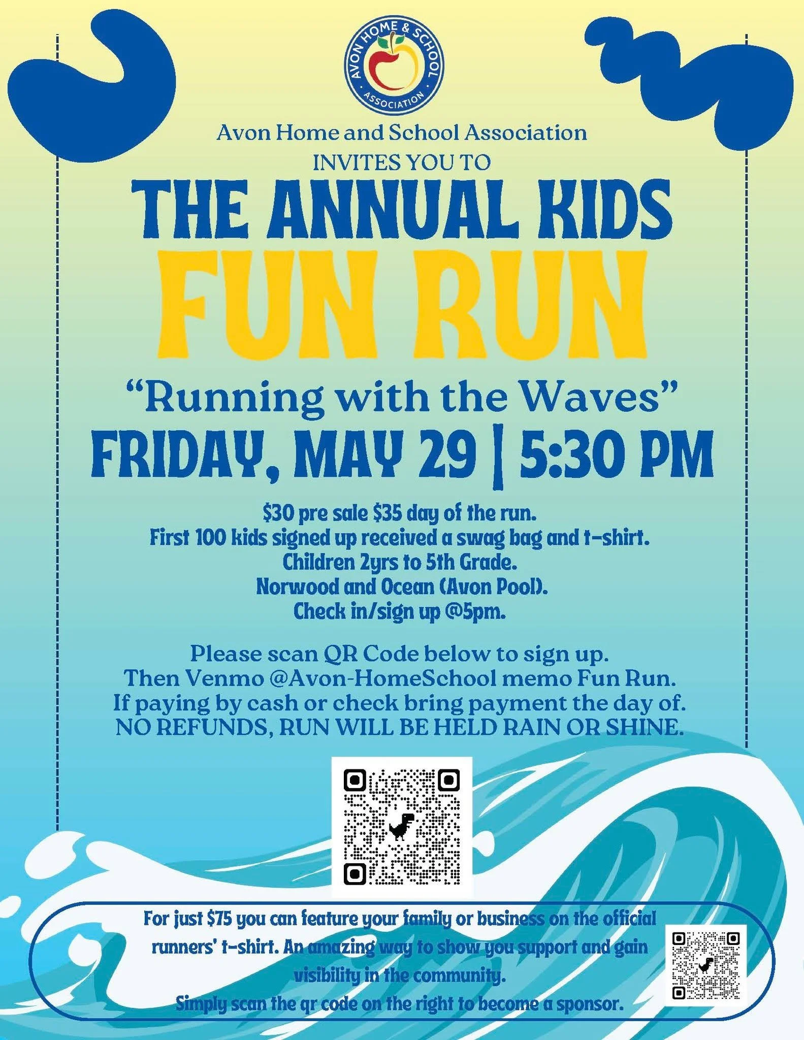🏃&zwj;♂️ RACE to grab your Swag Bag! 🏃&zwj;♀️

AHSA Annual Kids Fun Run!!!
Don&rsquo;t wait until the starting whistle! The first 100 kids to sign up for the Annual Kids Fun Run receive an exclusive swag bag and t-shirt.

Friday, May 29th at 5:30 P