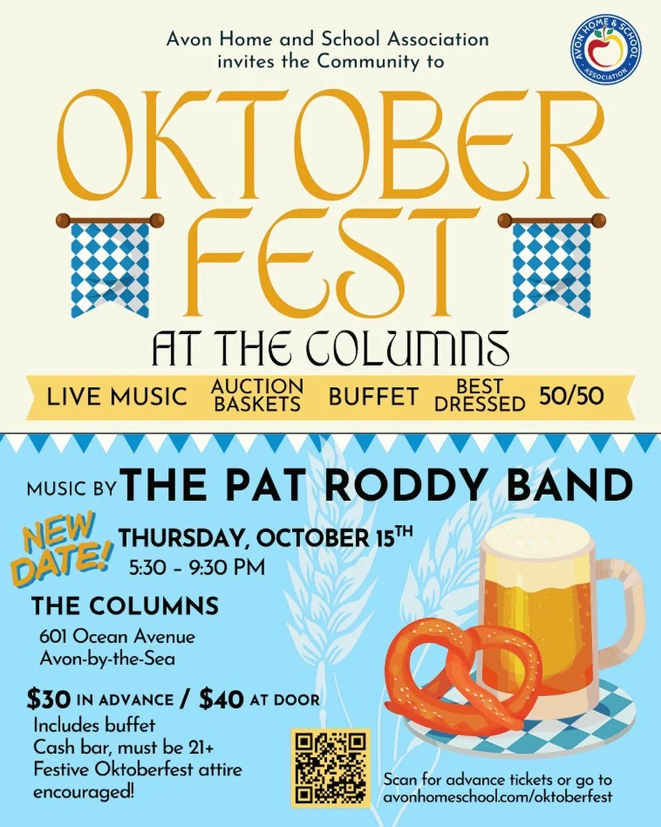 🎶 Live music by The Pat Roddy Band, buffet, auction baskets, 50/50 &amp; more. $30 advance / $40 at the door. 

Join us Thursday, Oct. 15 from 5:30-9:30 PM at The Columns! 

Tickets: https://avonhomeschool.com/oktoberfest