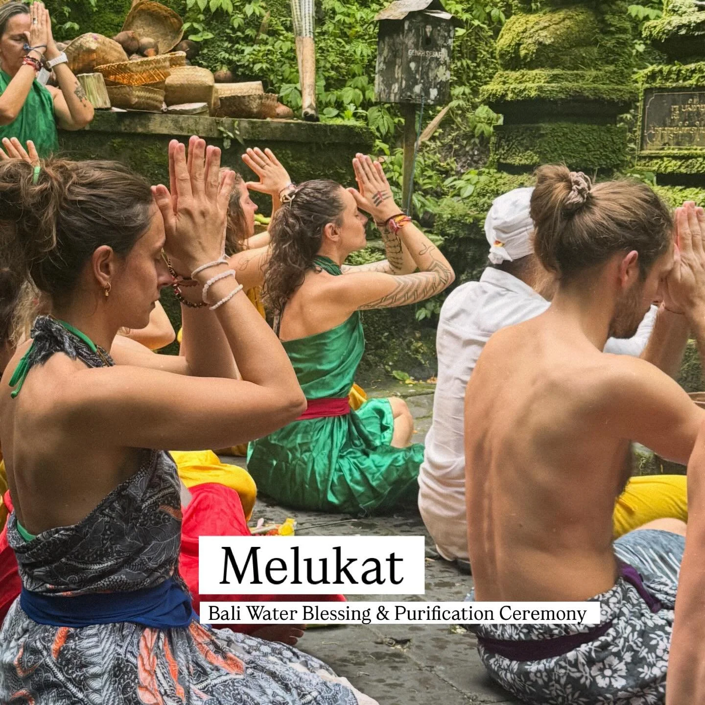 💦 
Blessings arrive the moment resistance dissolves. 
Where water meets skin. 
Where attention meets surrender. 

O P E N. 

~~~~

#Bali Water Blessing &amp; Purification Ceremony 
with our sweet and committed 200h @alkemy_soul Yoga Teacher Trainees