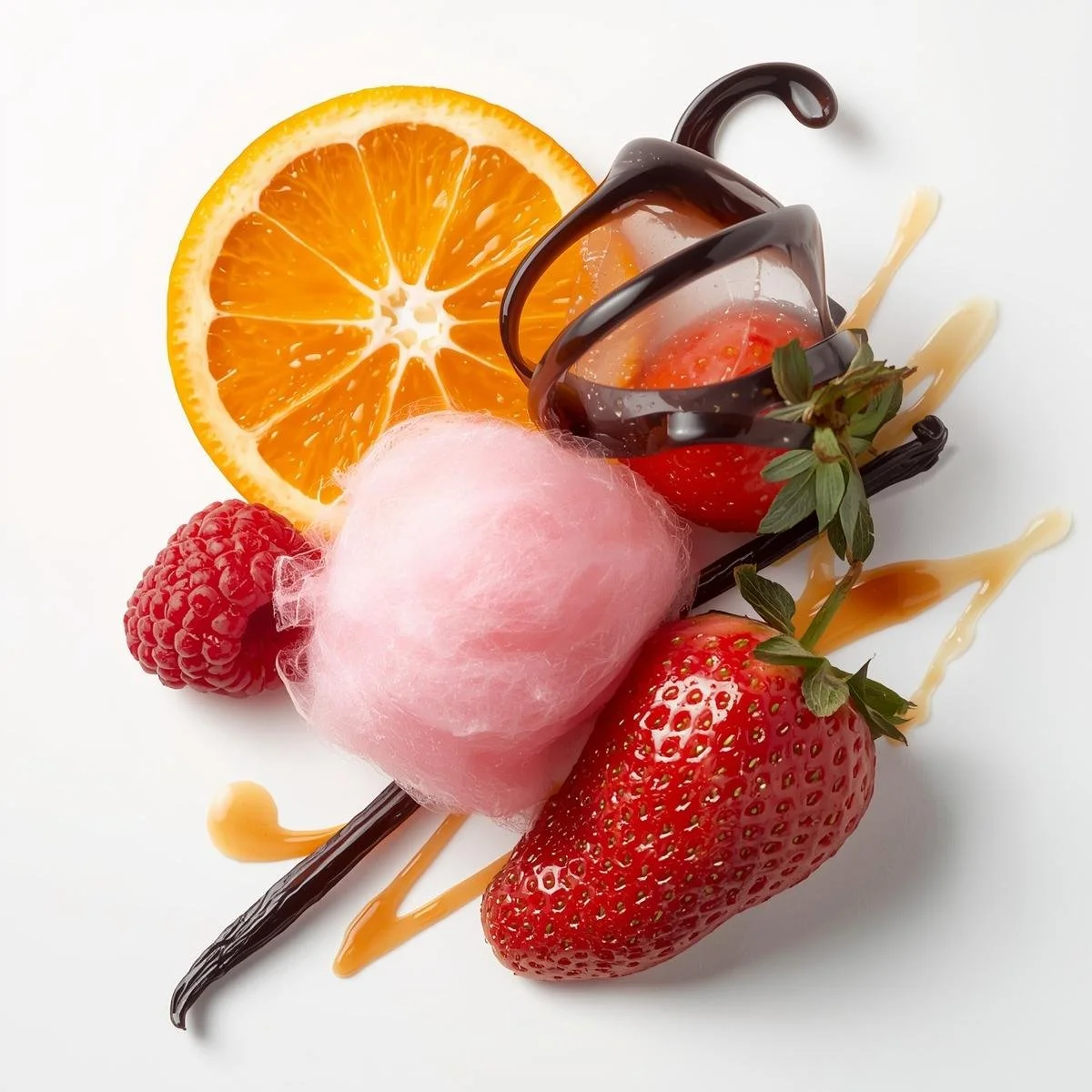 Raspberry, orange slice, bergamot slice, fluffy cotton candy, licorice twist, strawberry, vanilla bean, caramel drizzle, and a hint of white musk on a clean white background.jpg