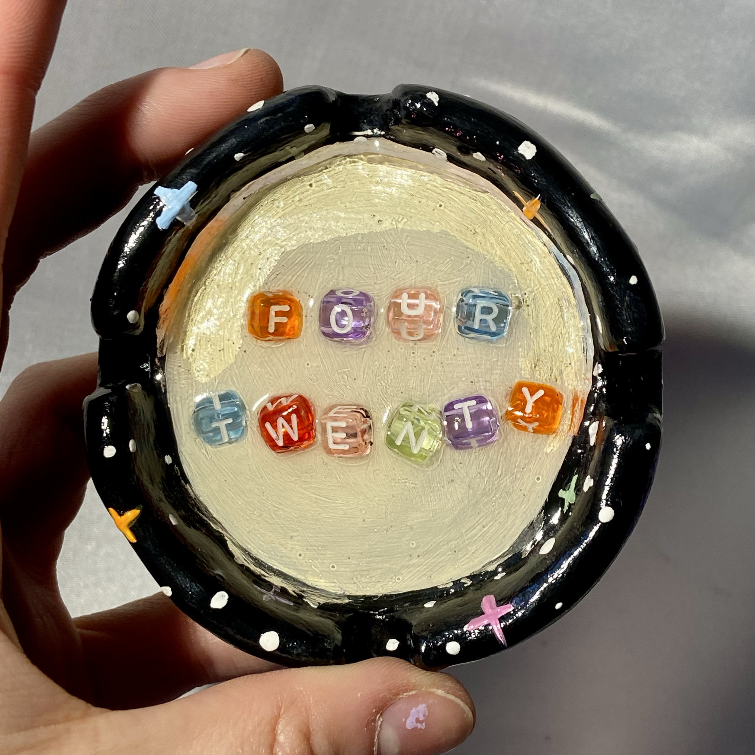 "spell it out" ashtray -  420 collection - April 2022