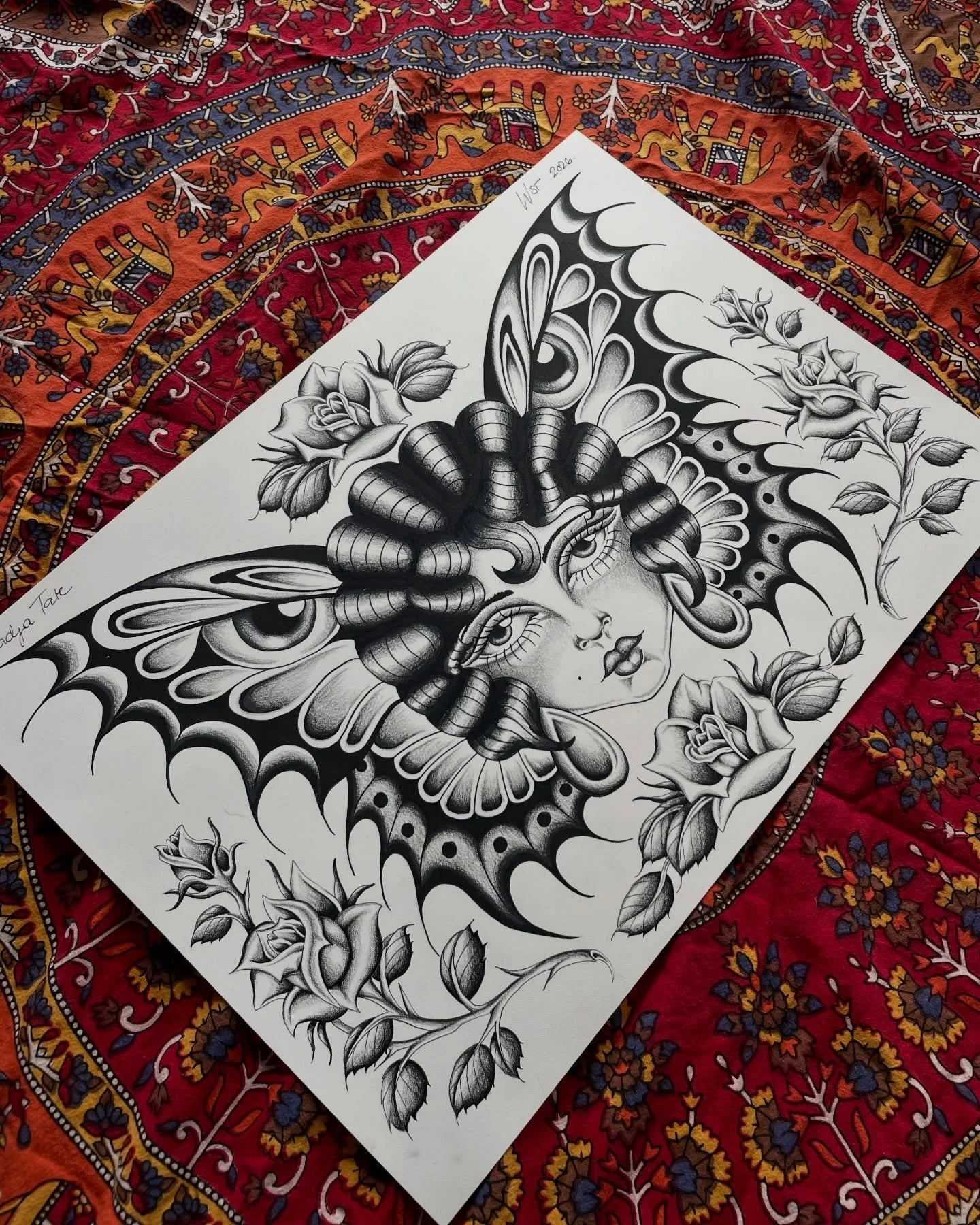 A pretty face for your pretty body 🌹 Booking April/May. DM to book in 🖤  @westside_tattoo_mermaid_beach