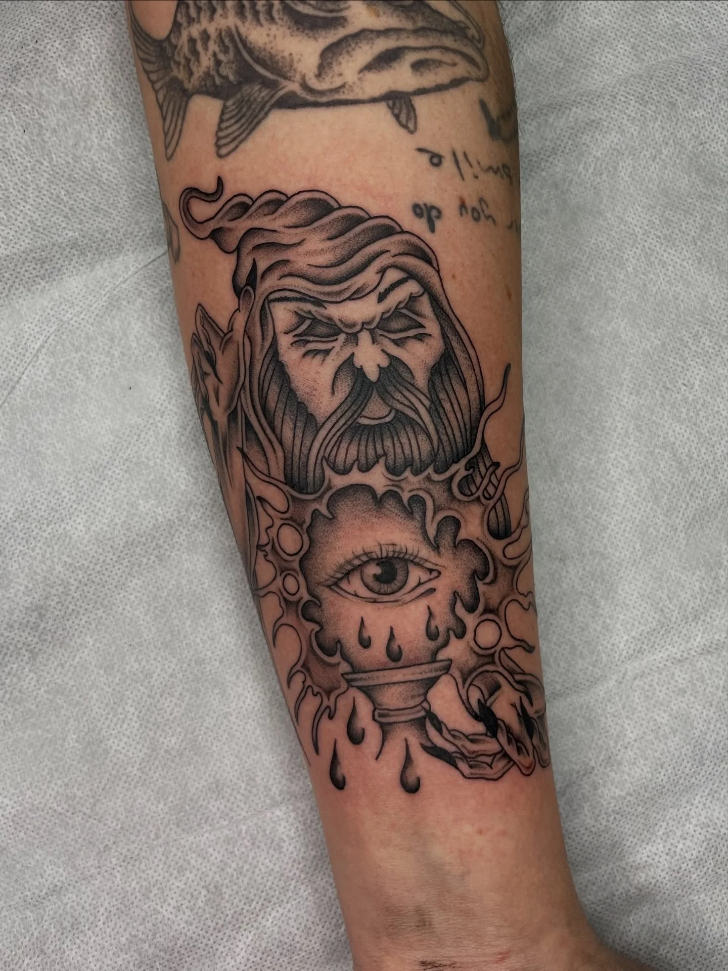 I&rsquo;ll do a wizard any day, more wizards! Picked from my flash thank you Jordyn 🖤 DM to book, made at @westside_tattoo_mermaid_beach
