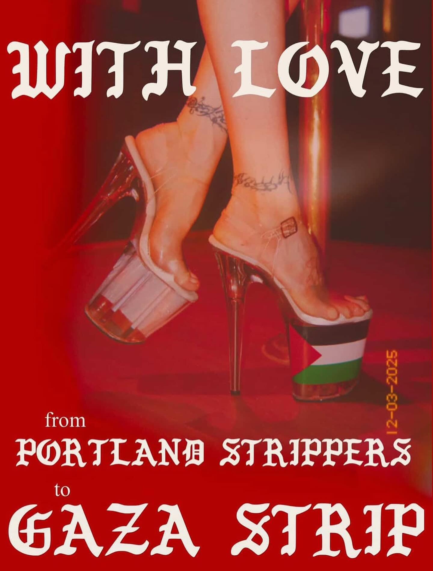 WEDNESDAY DECEMBER 3RD @dantesportland ❤️&zwj;🔥
Wannabe will be participating in the raffle alongside tons of other local businesses, tattooers, dancers, etc to raise money for Gaza. Tis the season to be charitable so come join us along with so many