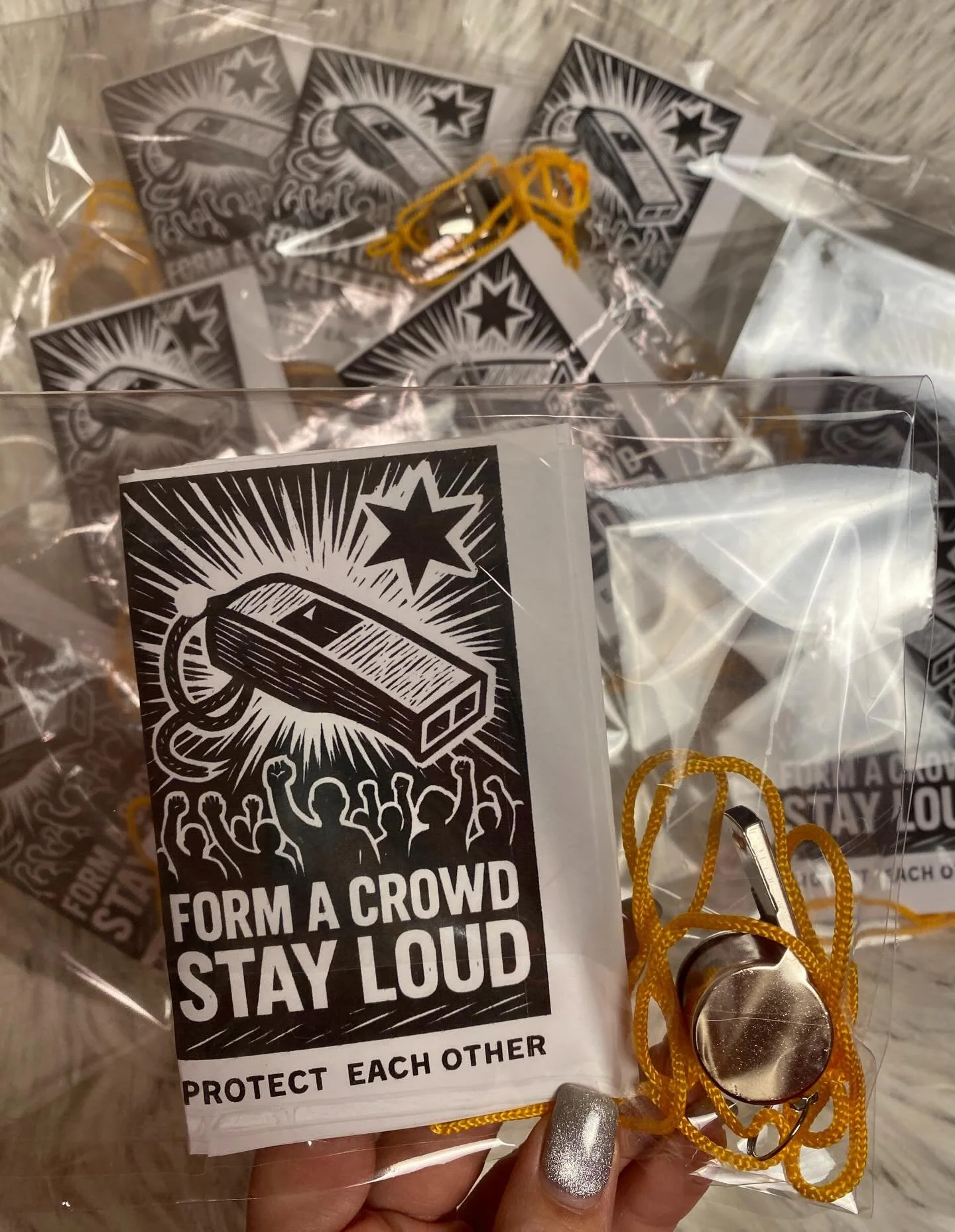 first round of whistle kits is packaged and will be available in the shop on saturday. free free free - pls take and carry with you. take one for a friend. take another for a hater. much love ❤️