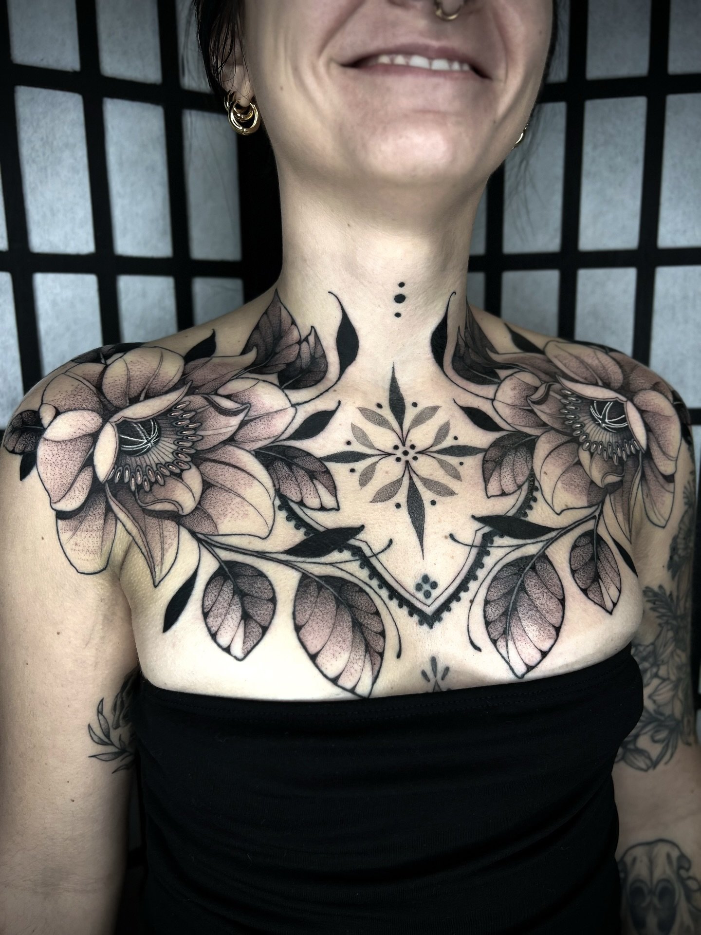 So happy with how this chest piece came out on Sabrina! Thanks for the trust and sitting so well 😤 Till next time 🤠 
.
.
:
.
.
.
#chestpiece #chesttattoo #womenschesttattoo #floraltattoo #botanicaltattoo #ornamentaltattoo #madjackaltattoo #nhink #n