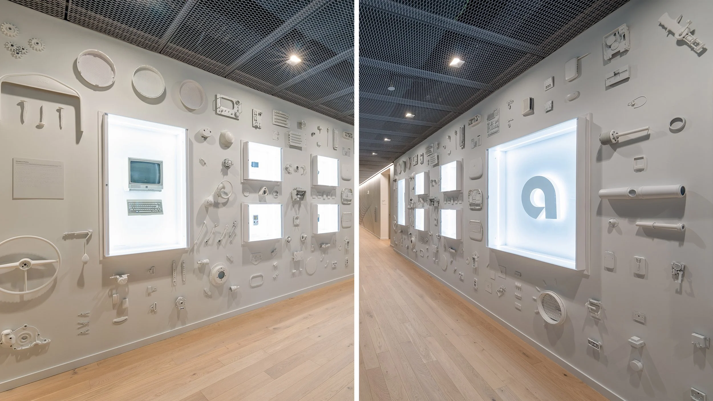 Partnered with architects and client leadership to shape a cohesive visual language from bold elevator lobby statements to the executive floor’s Museum of Innovators and Disruptors, ensuring the brand experience was immersive, unified, and architect