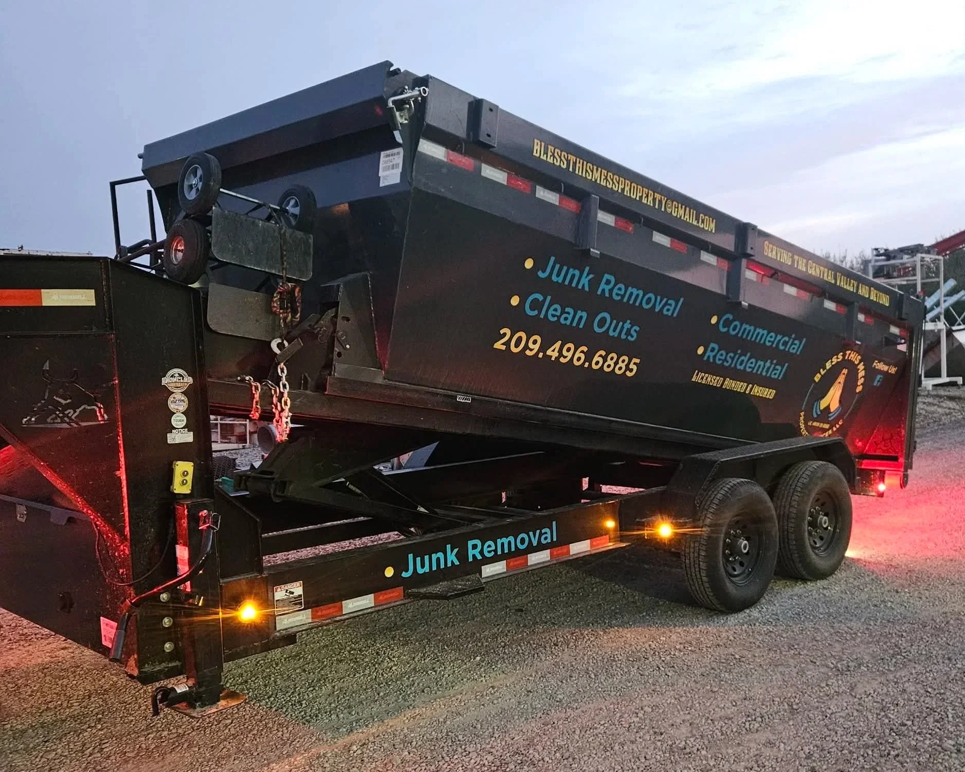 Bless This Mess dump trailer ready to haul