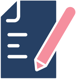 A pink pencil placed on top of a blue sheet of paper with lines of text.