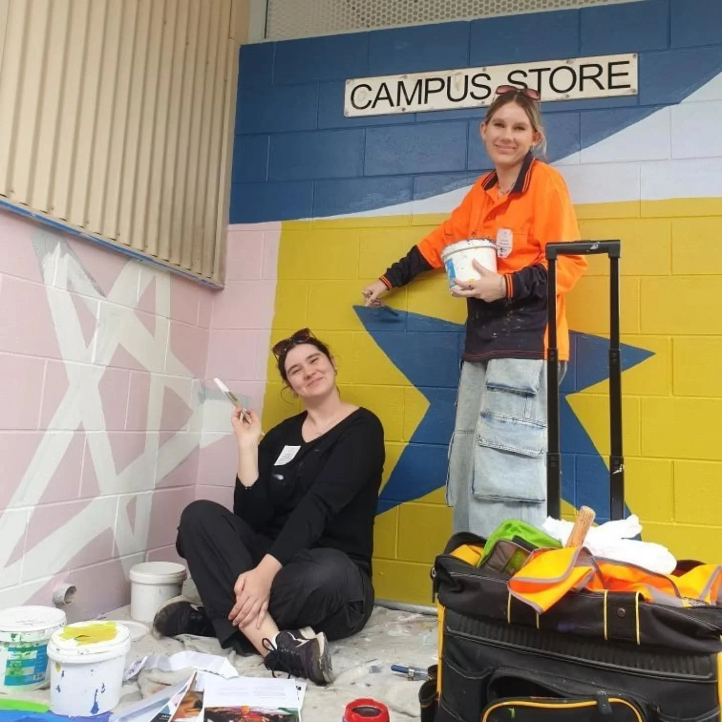 Day 2 of Woodcrest State College Mural Installation