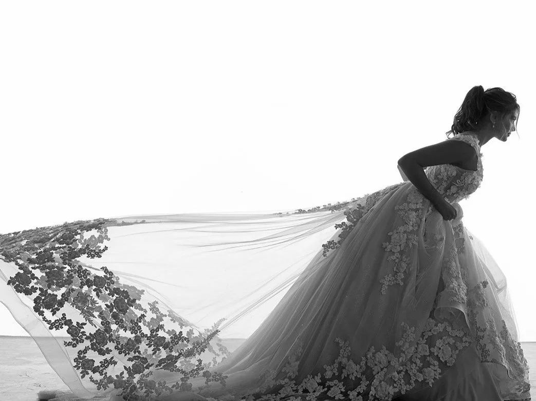 Editorial wedding portrait at Melbourne bridal gown.