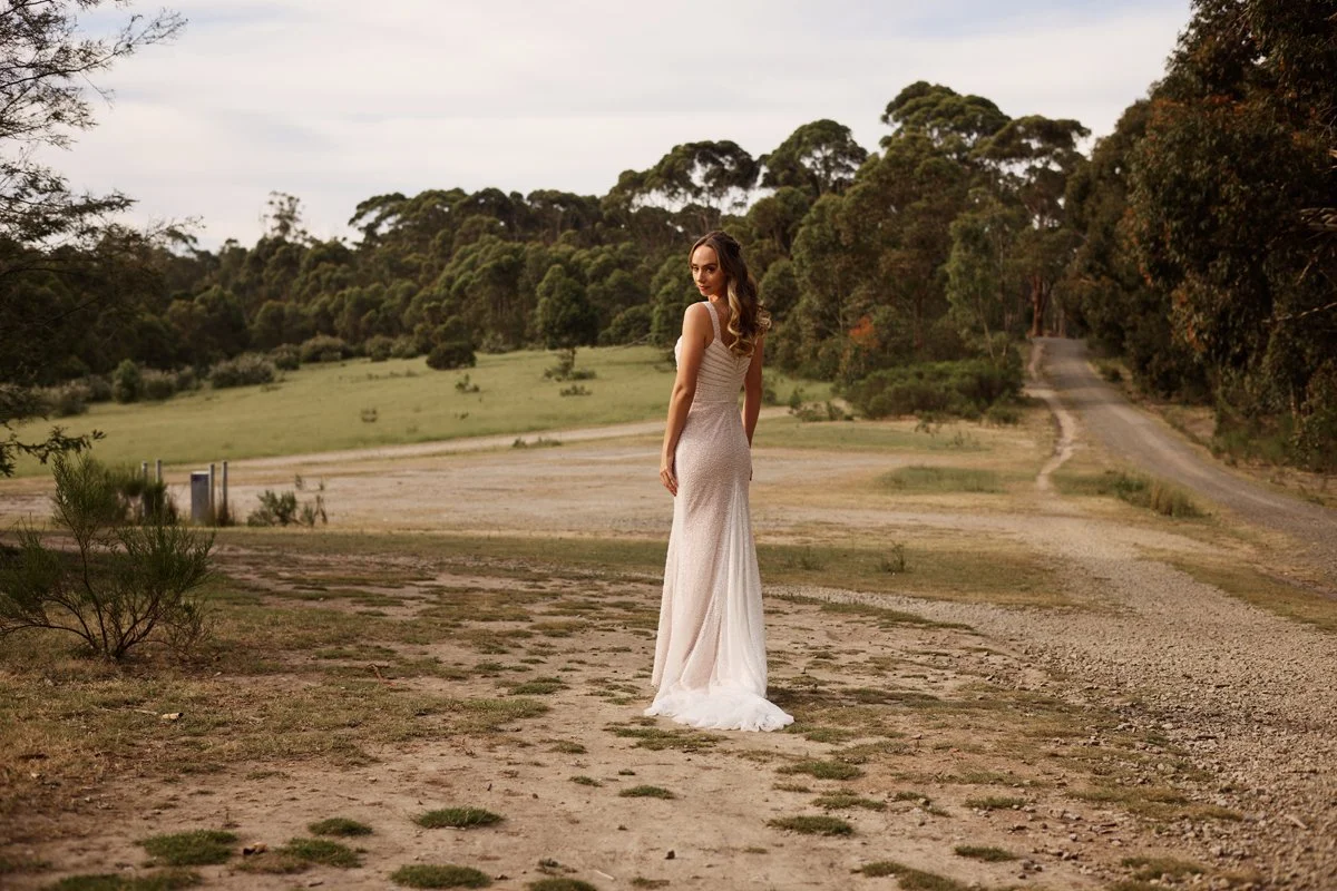 Editorial wedding portrait at Melbourne bride in park