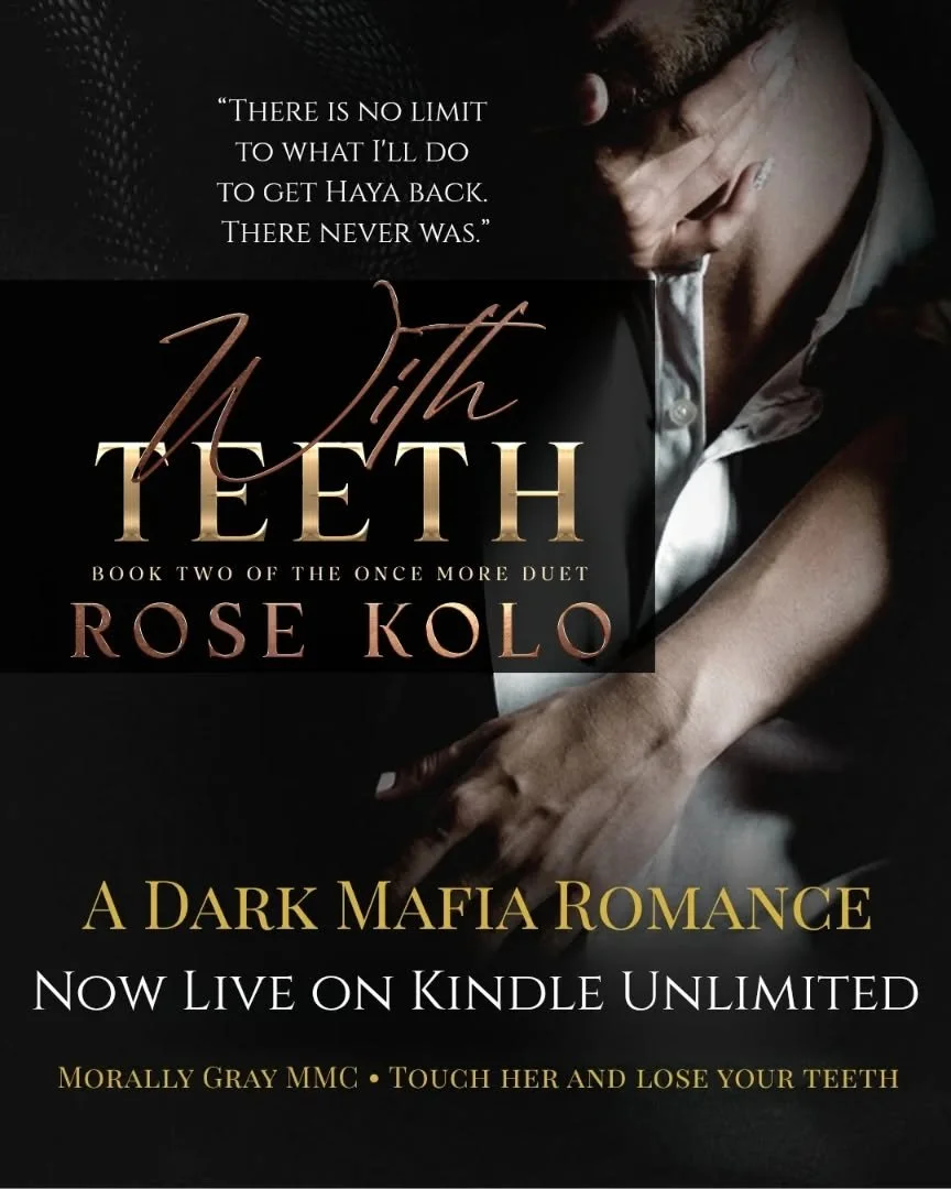 With Teeth is LIVE.
The conclusion of the Once More Duet is here &mdash; and if you've been waiting to find out what Andreas does when someone takes what's his?
Today's the day.
Touch her and lose your teeth.
Touch her and lose your life.
Free on Kin