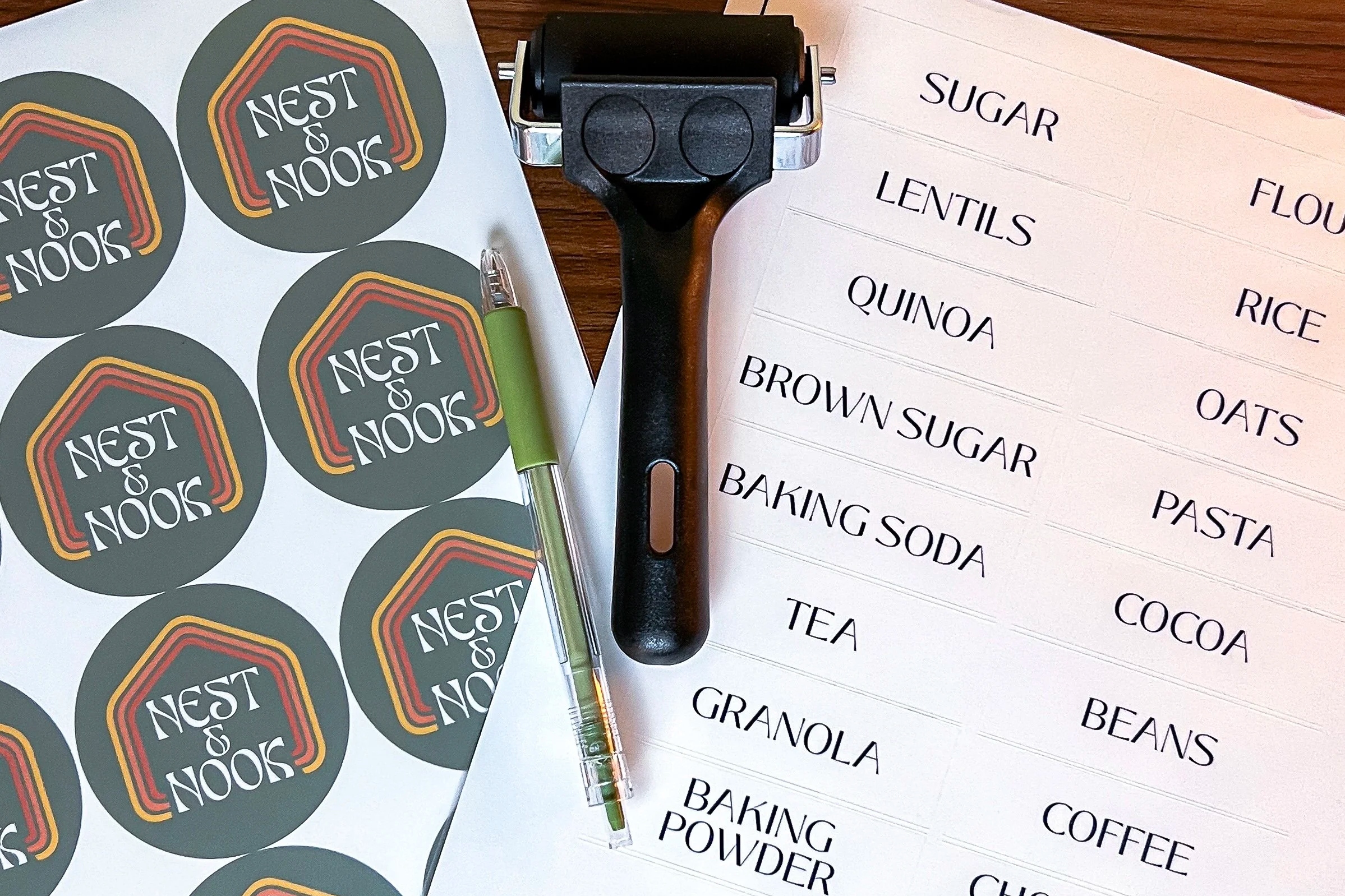 Nest & Nook removable organization labels for pantry and storage containers