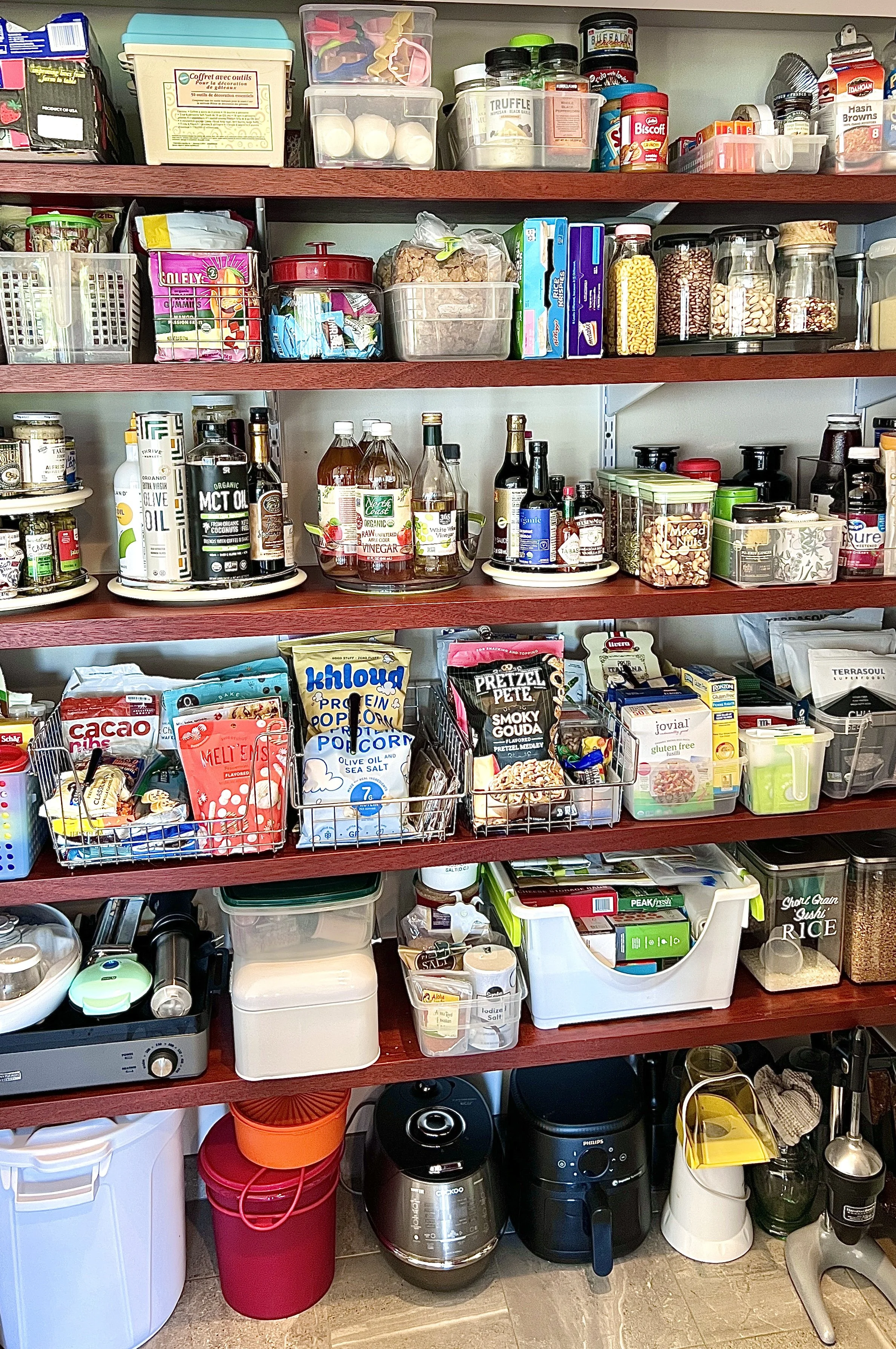 Organized pantry with clear zones and improved storage