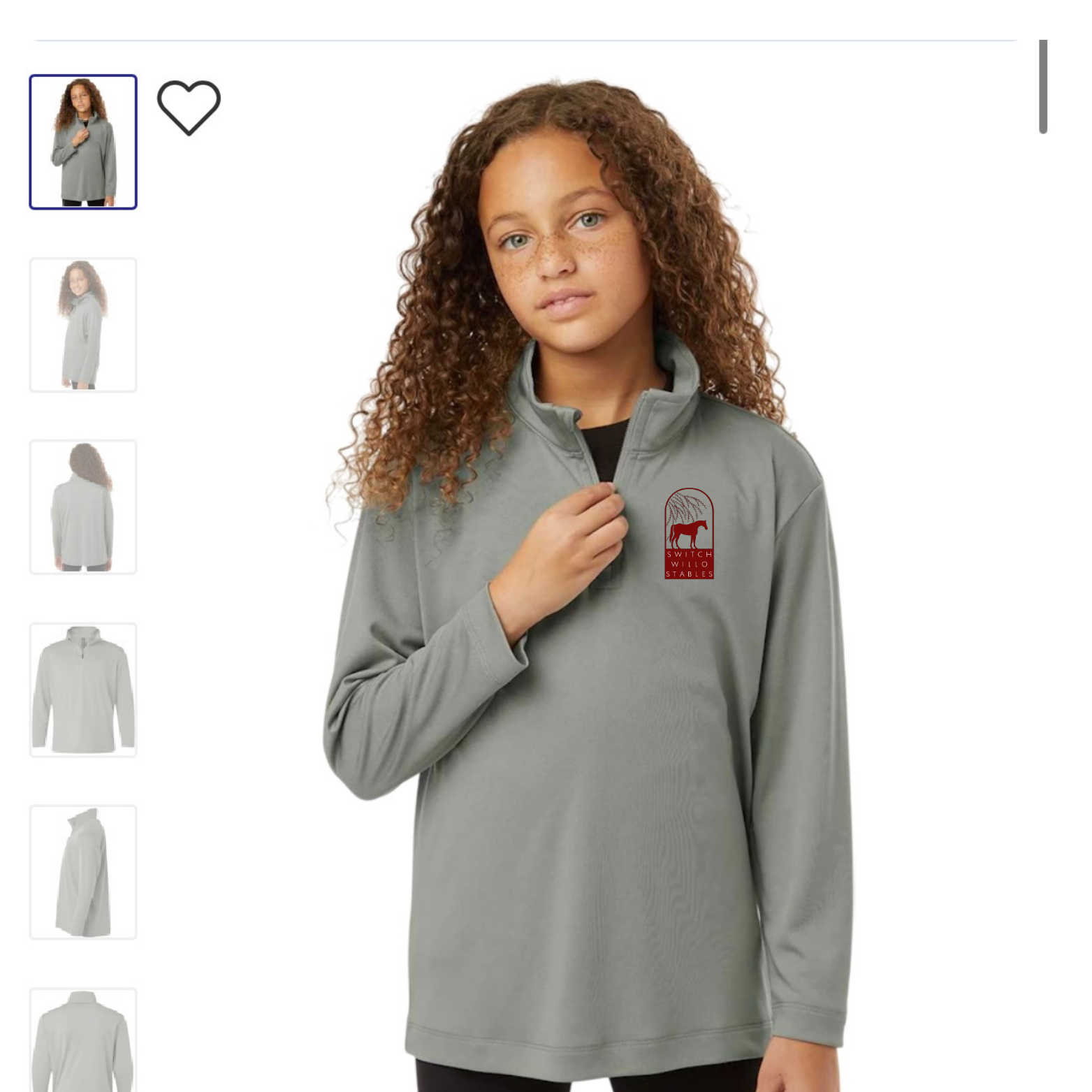 Performance Youth Quarter Zip with left chest logo