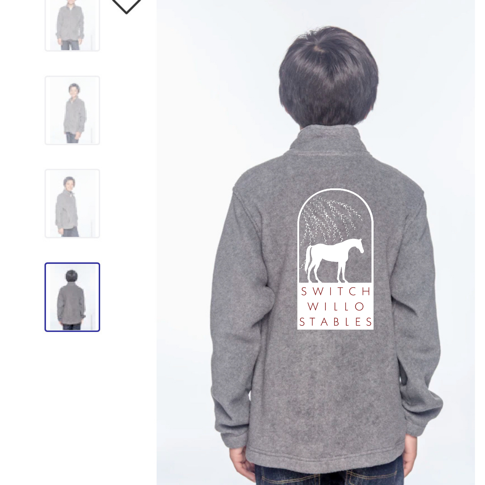 Youth Full Zip Fleece Jacket with front and back logos