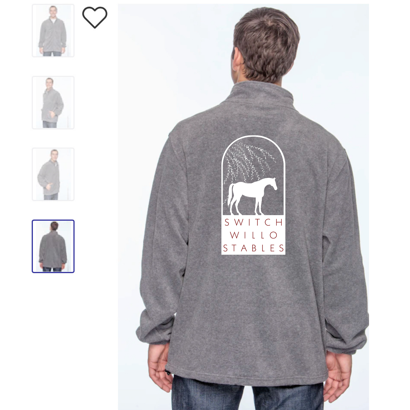 Men's Full Zip Fleece Jacket with front and back logos