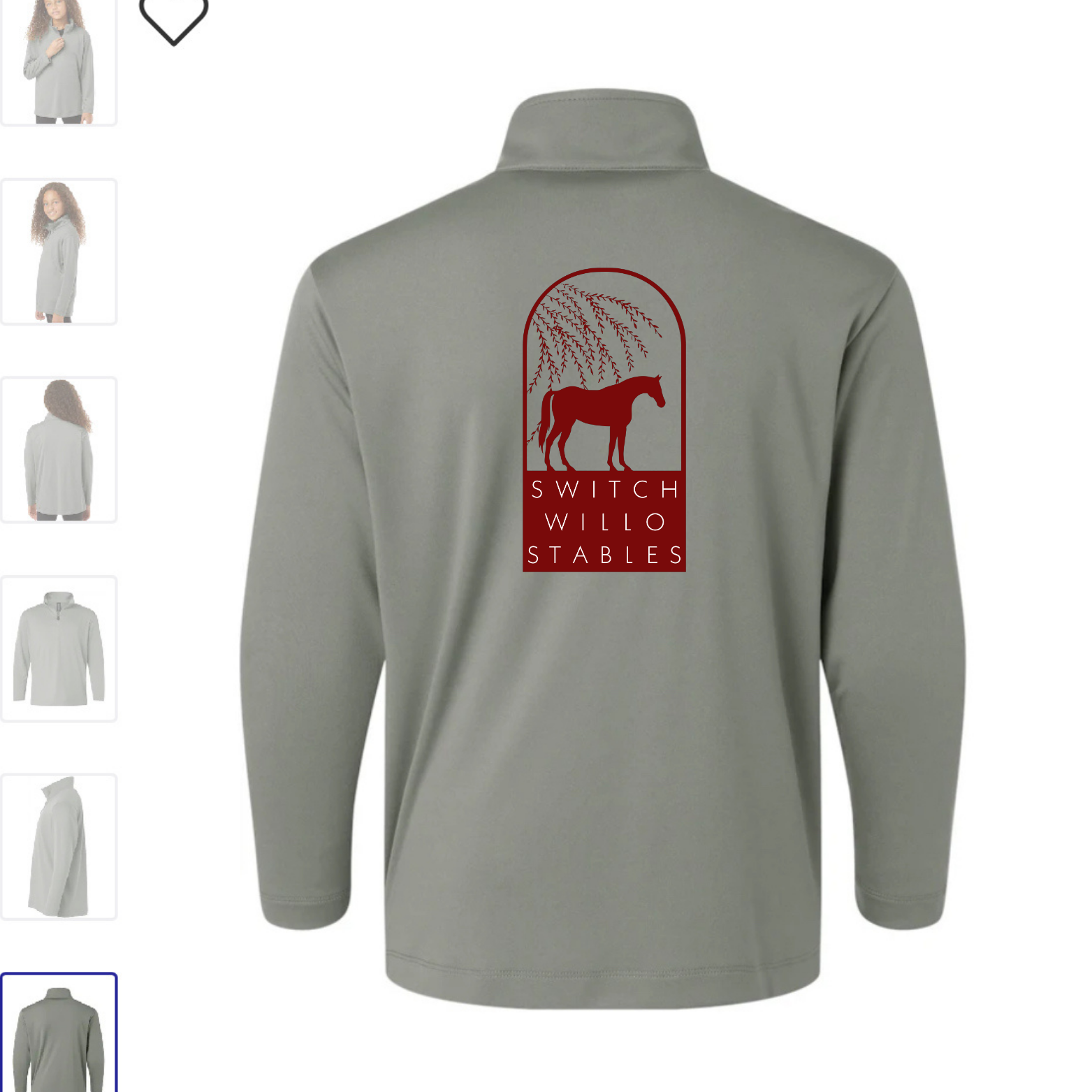 Performance Youth Quarter Zip with full back and front chest logos