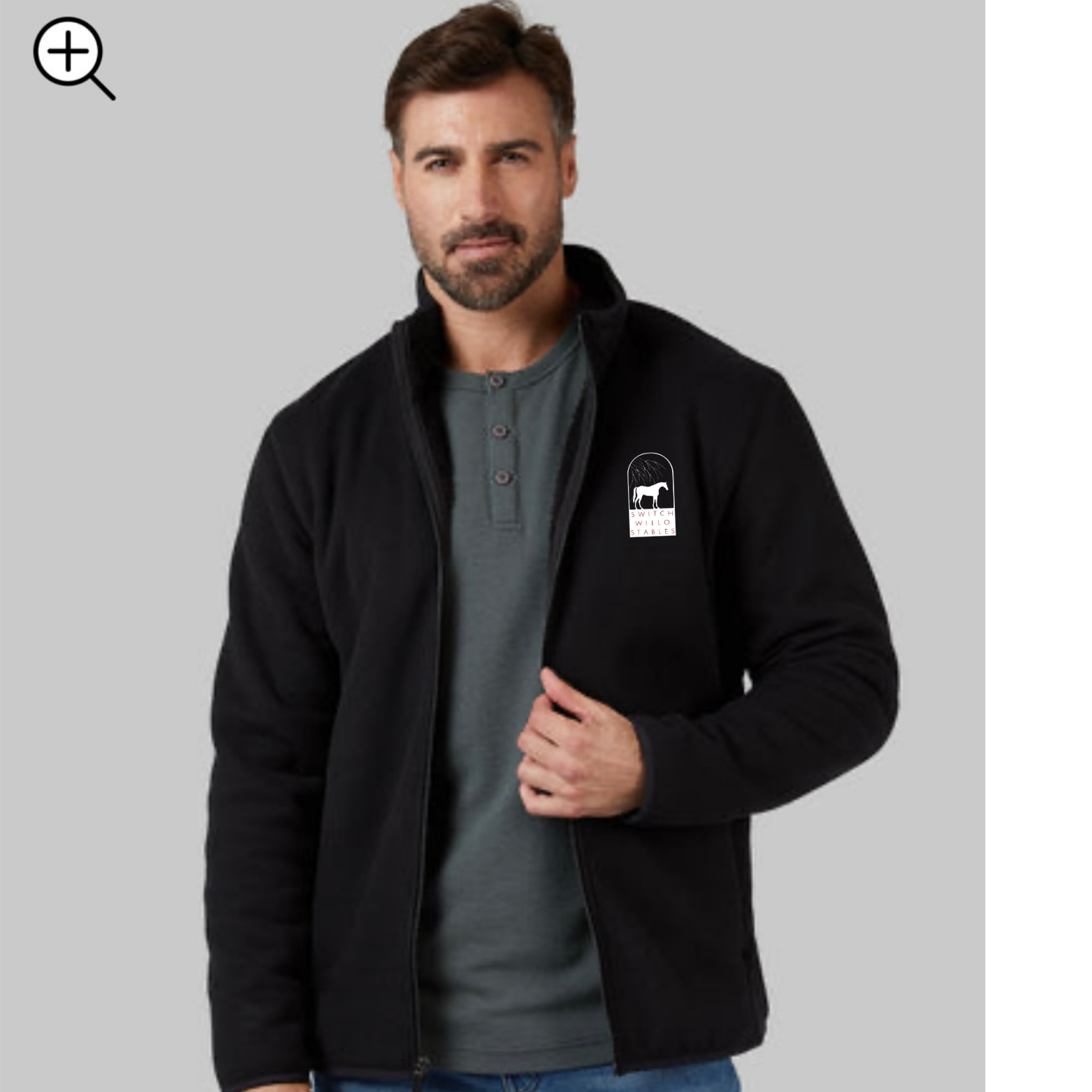 Men's Midweight Cloud Fleece Sherpa Lined Jacket with front logo