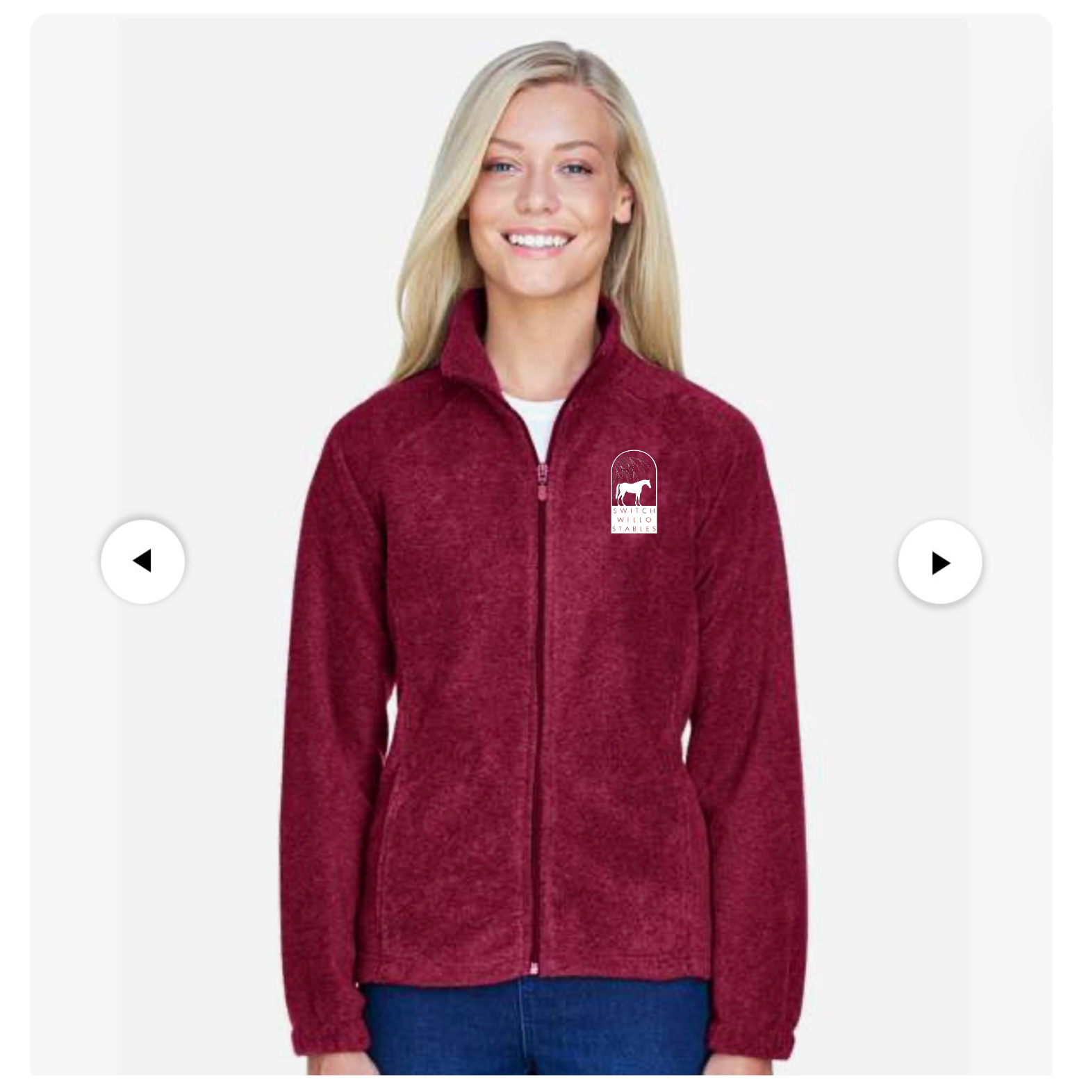 Women's Full Zip Fleece Jacket with front chest logo