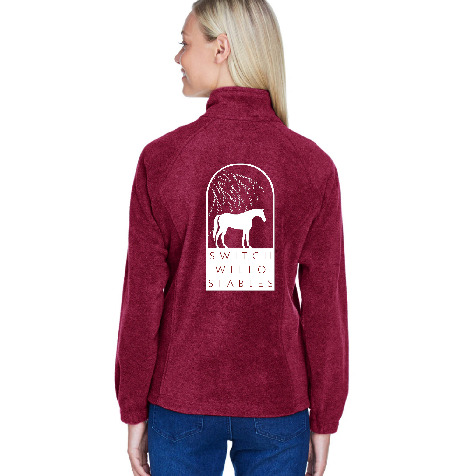 Women's Full Zip Fleece Jacket with back logo