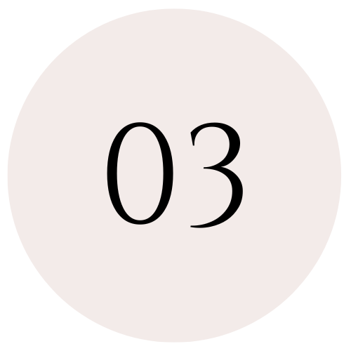 Number '03' displayed inside a light gray circle with a black border.