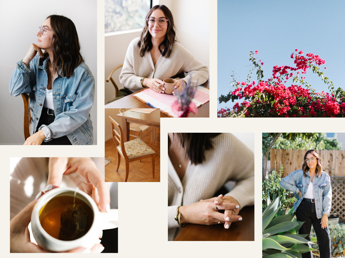 Collage of a brand session with a female therapist