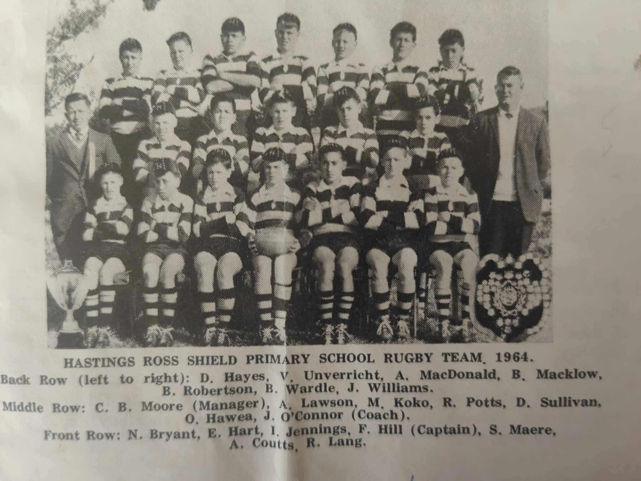 1964 Hastings Ross Shield Team