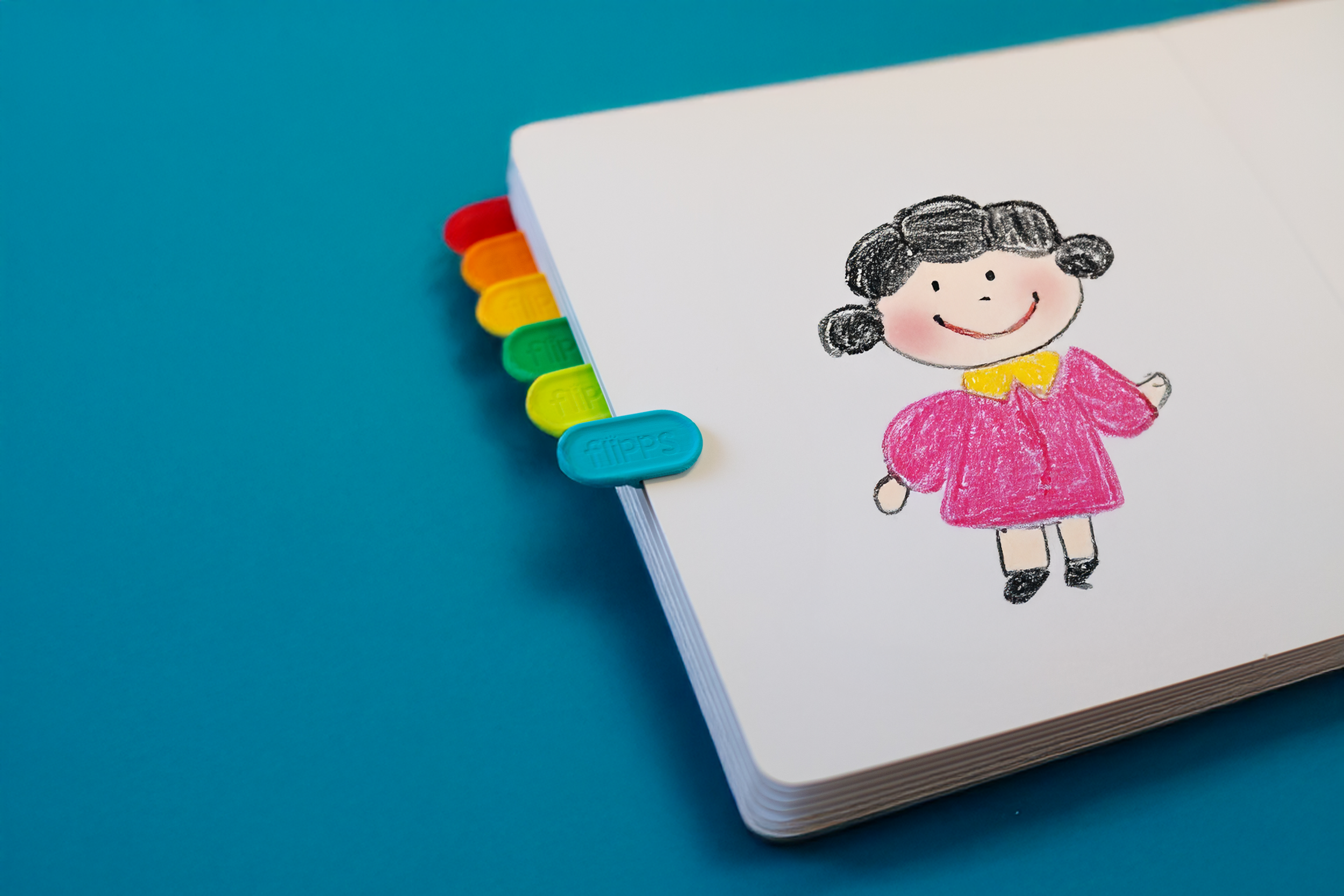 Flipps page turning tools attached to children's board book.