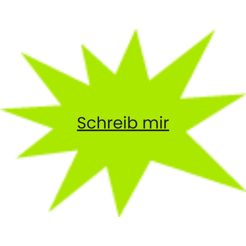 Grüne Sprechblase mit dem Text 'schreib mir' in der Mitte