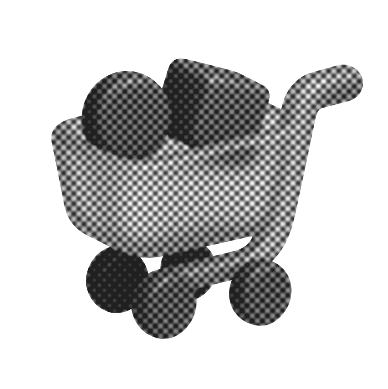 Black and white pixelated image of a panda holding a bamboo shoot.