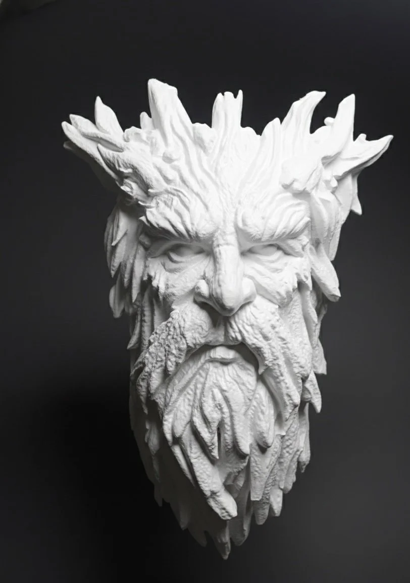 3.25 inch deep dimensional wall art showing intricate textures of Unicorn Graveyard design.