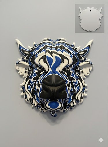 The Highland Chroma Relic: Custom Dimensional Relief Sculpture (Unicorn Graveyard Design)