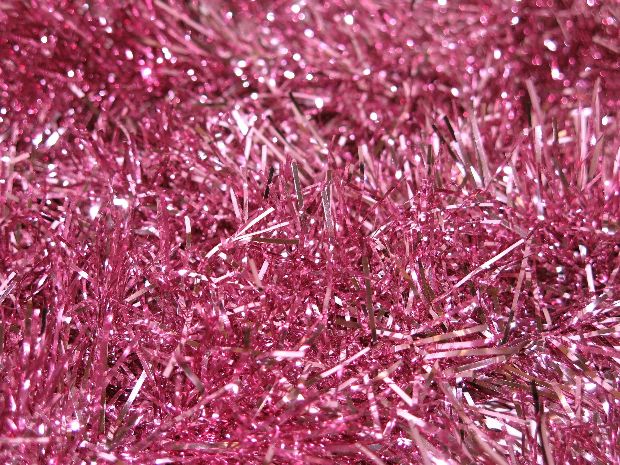 Pink shiny tinsel, representative of happiness from the movie Legally Blonde