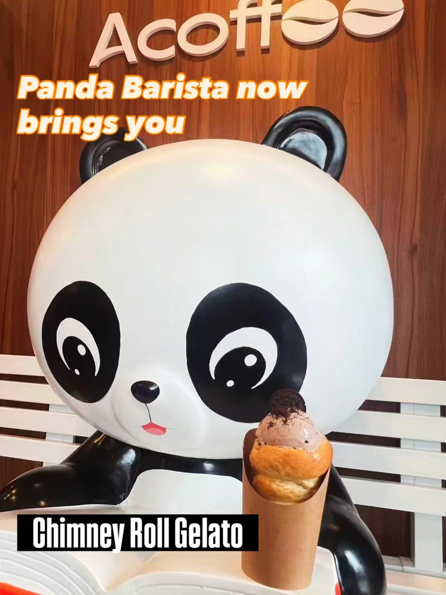 Panda Barista: Knock knock
Who&rsquo;s there?
Chimney 
Chimney who? 
Chimney Roll Gelato! The best Acoffee offering for the last bit of warm weather! 

#Acoffee #gelatomania