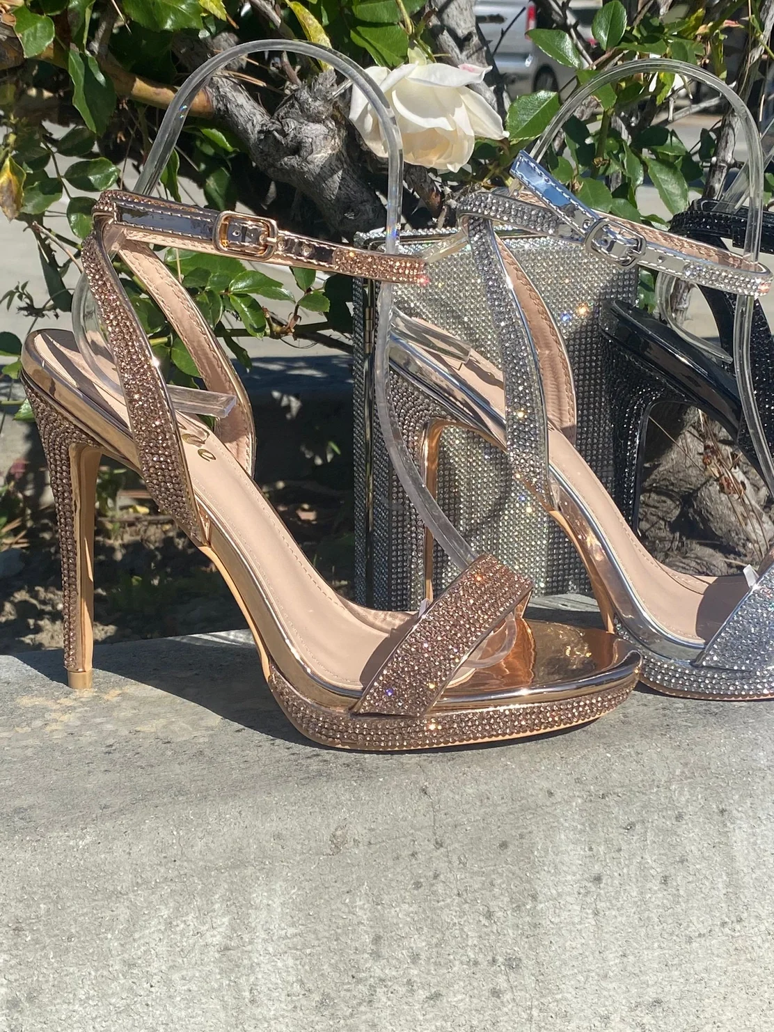 Women's Rhinestone Dress Heel Prom