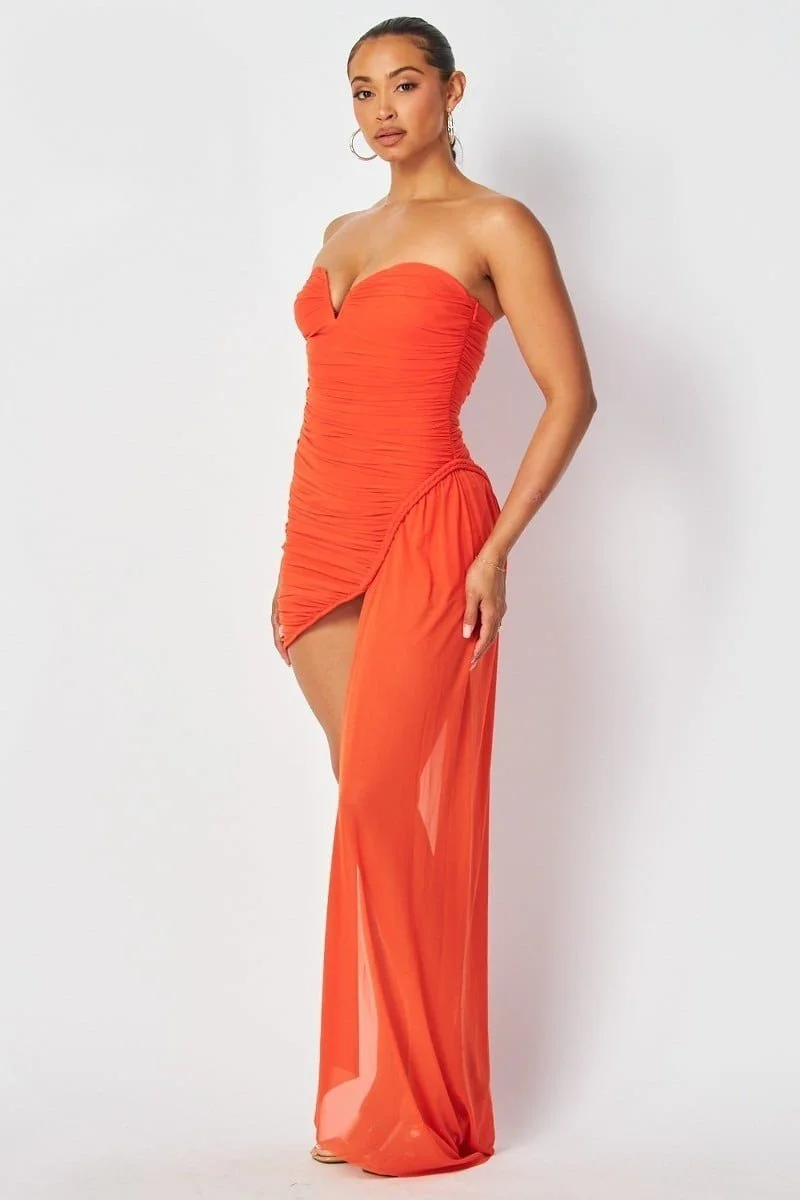 Strapless Ruched Mini Dress With Side Drape Detail 2.jpg