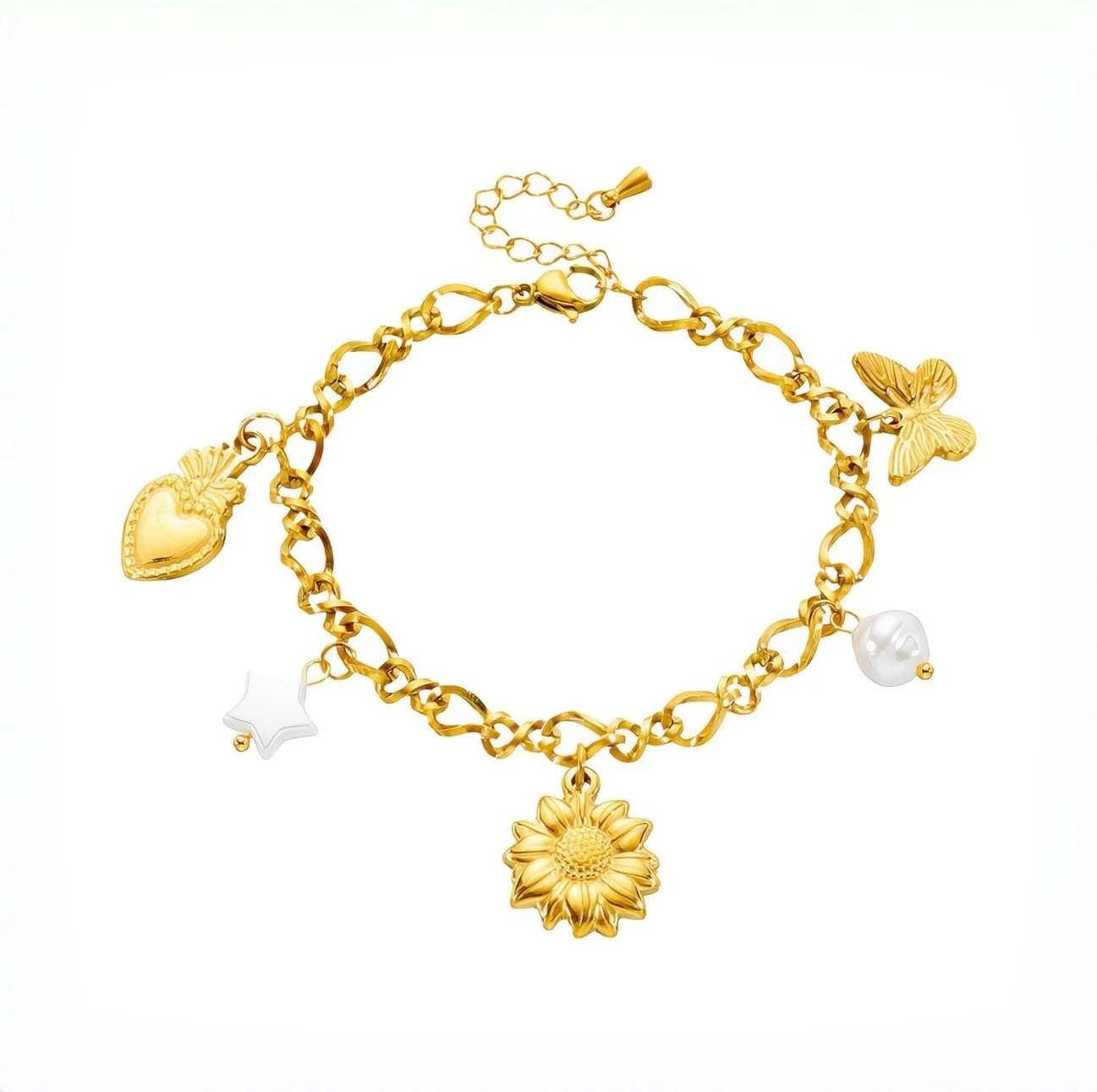 Sunflower & Butterfly Charmbracelet