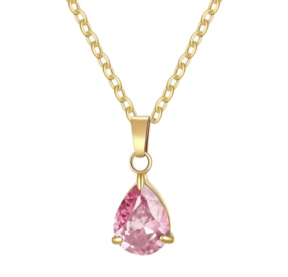 Pink Teardrop Necklace