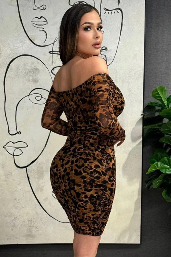 Long Sleeve Lion Print Mesh Dress 2.jpg