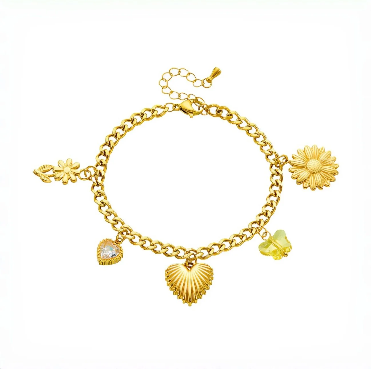 Flower & Heart Charmbracelet